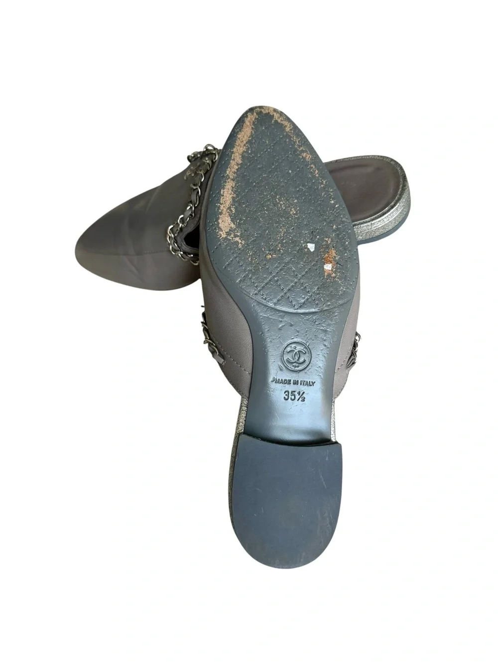 CHANEL Interlocking CC Logo Mules Flats Loafers